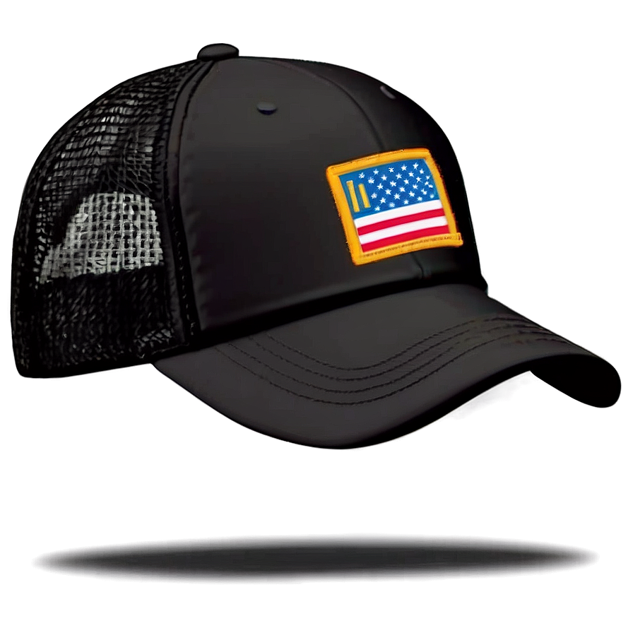 Black Mesh Trucker Hat Png 06282024