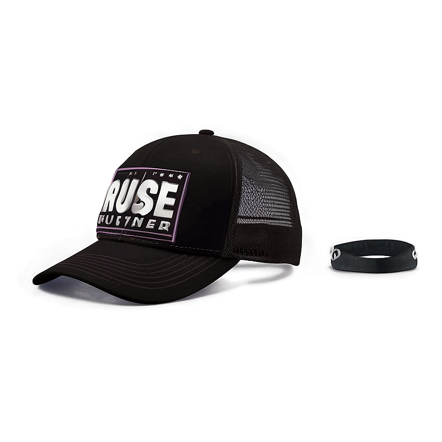 Black Mesh Trucker Hat Png Grr