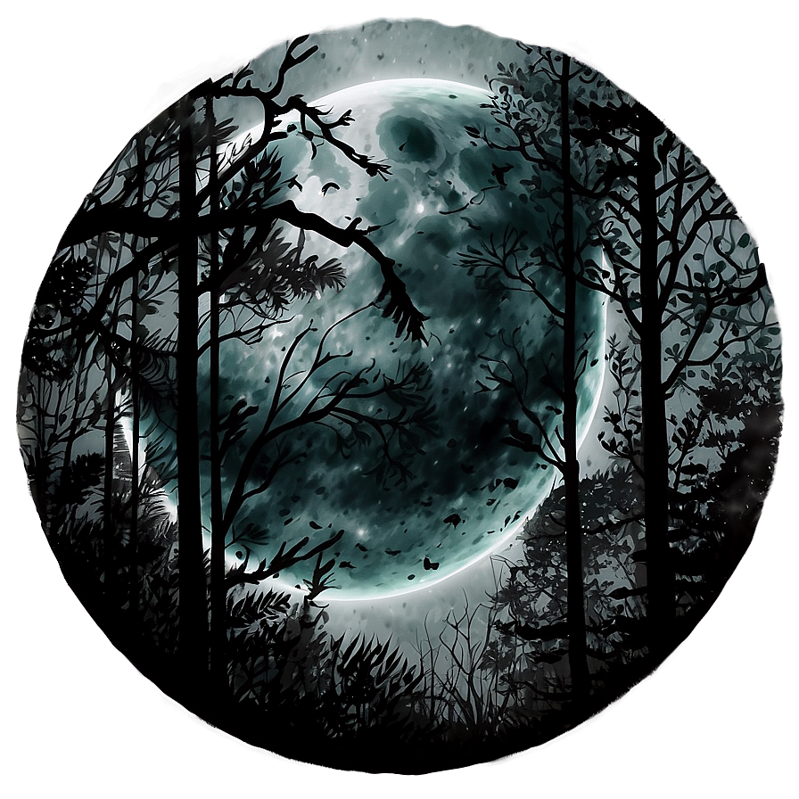 Black Moon And Forest Png 06252024