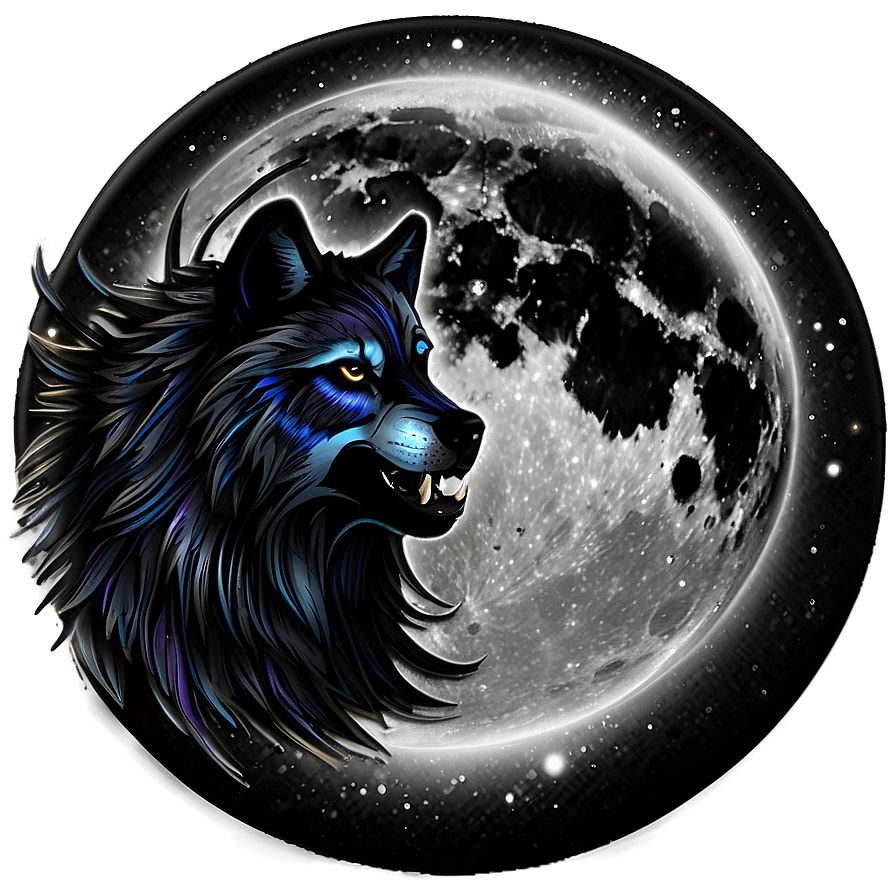 Black Moon And Wolf Png 11