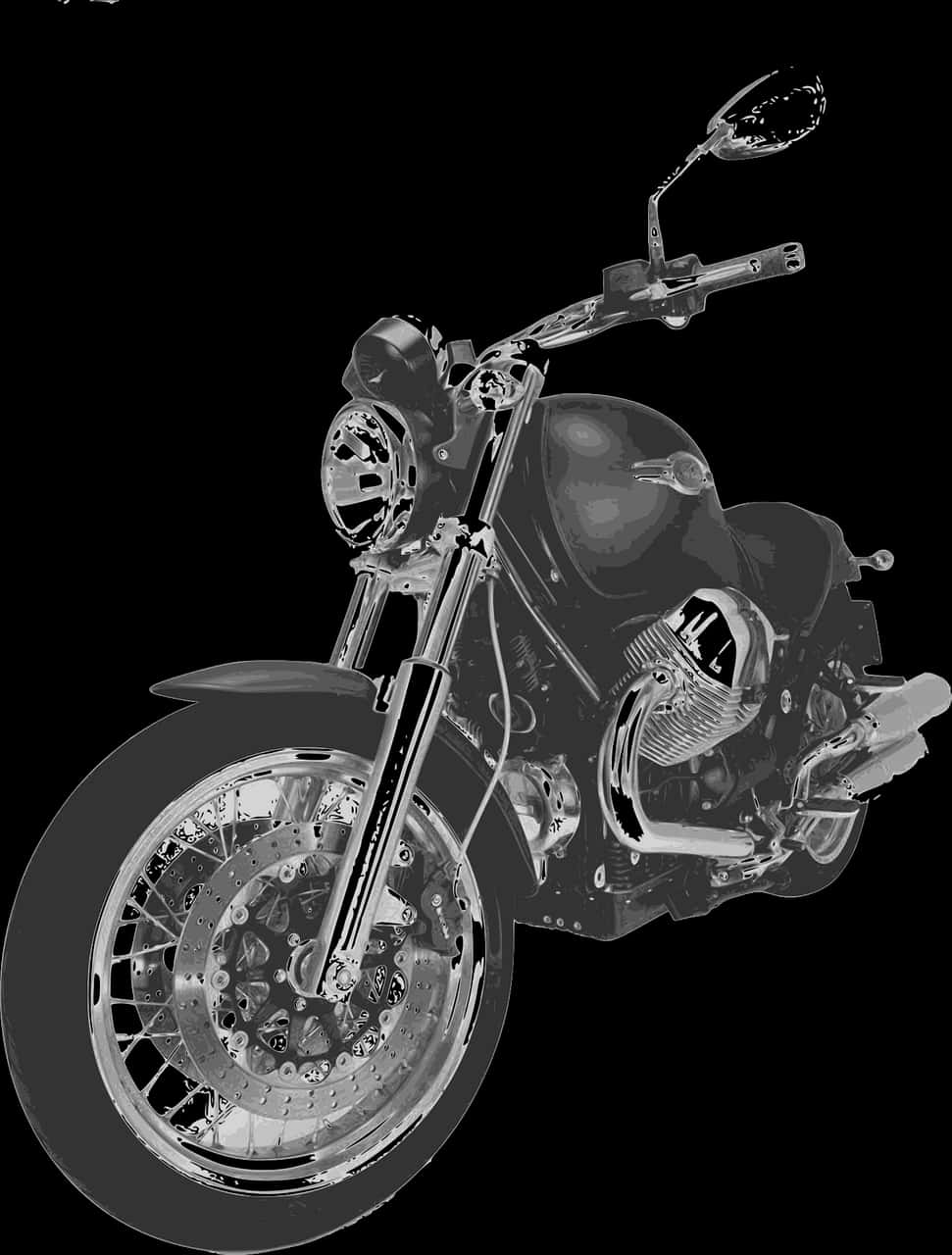 Black Motorcycle Artistic Rendering