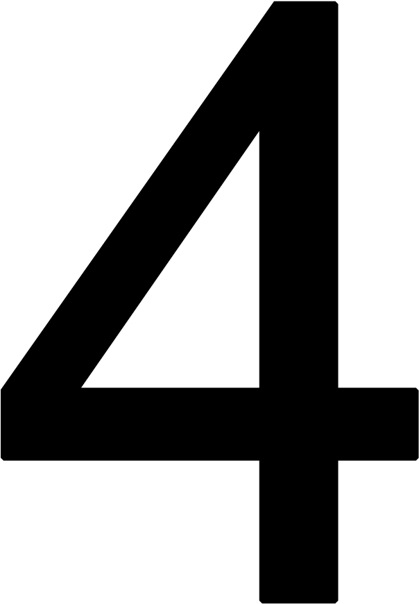 Black Number Four Symbol