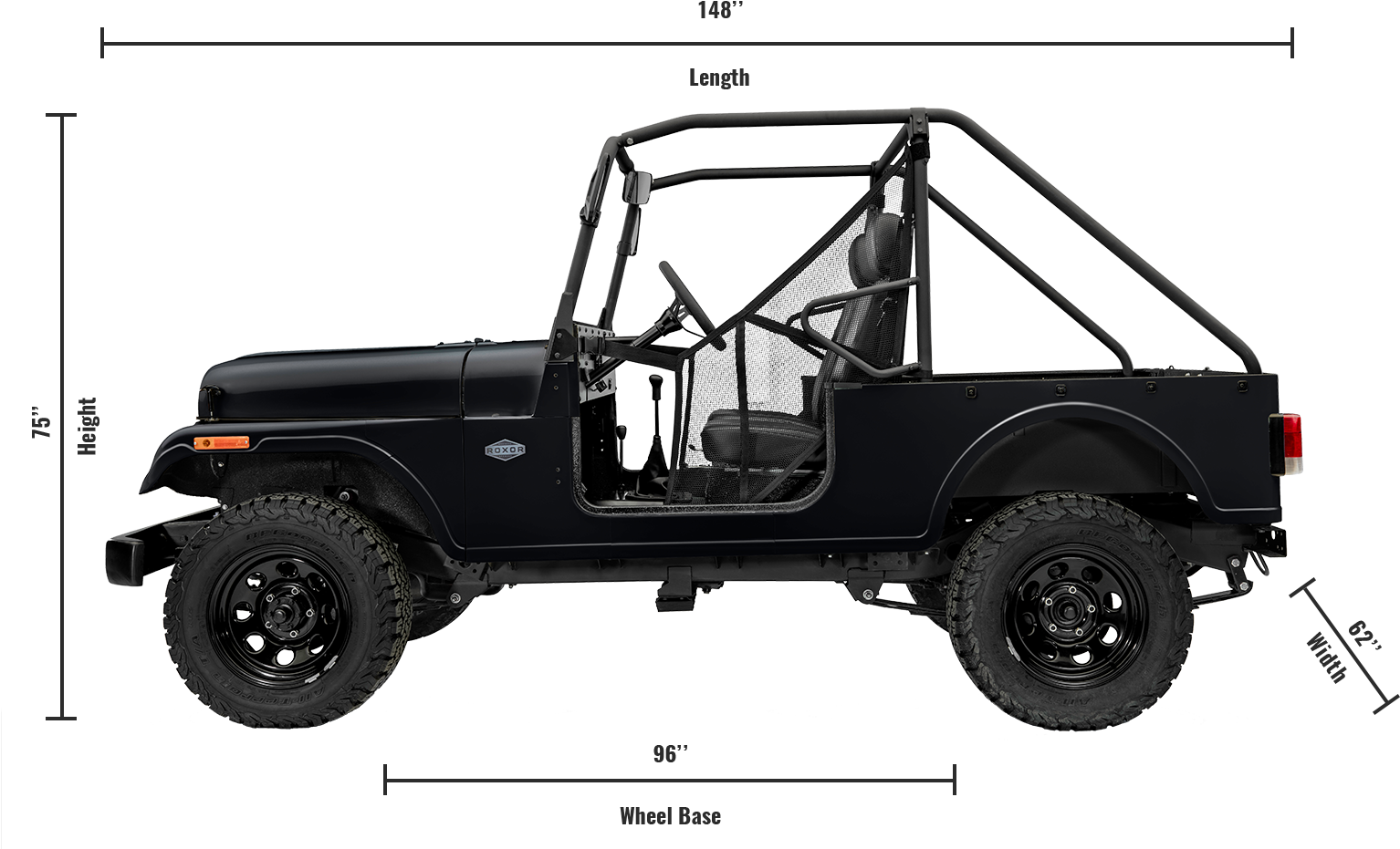 Black Offroad Vehicle Dimensions