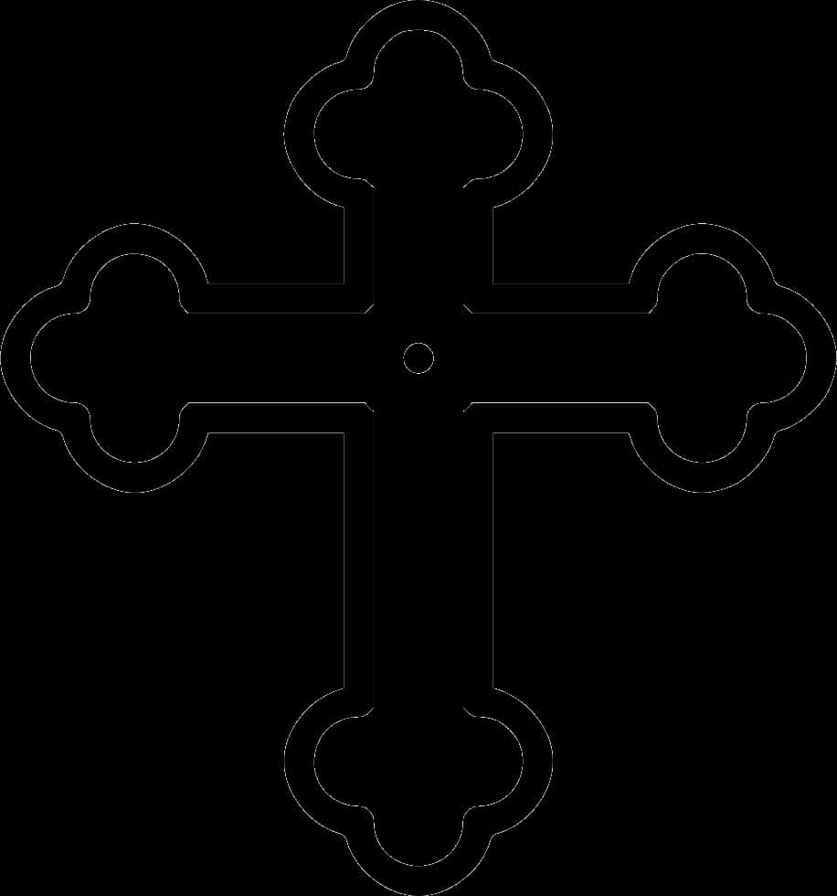 Black Outlined Cross Graphic