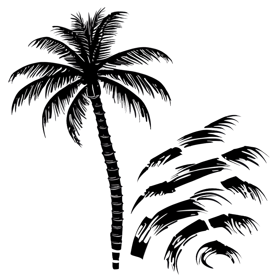 Black Palm Tree Tattoo Design Png Acw58