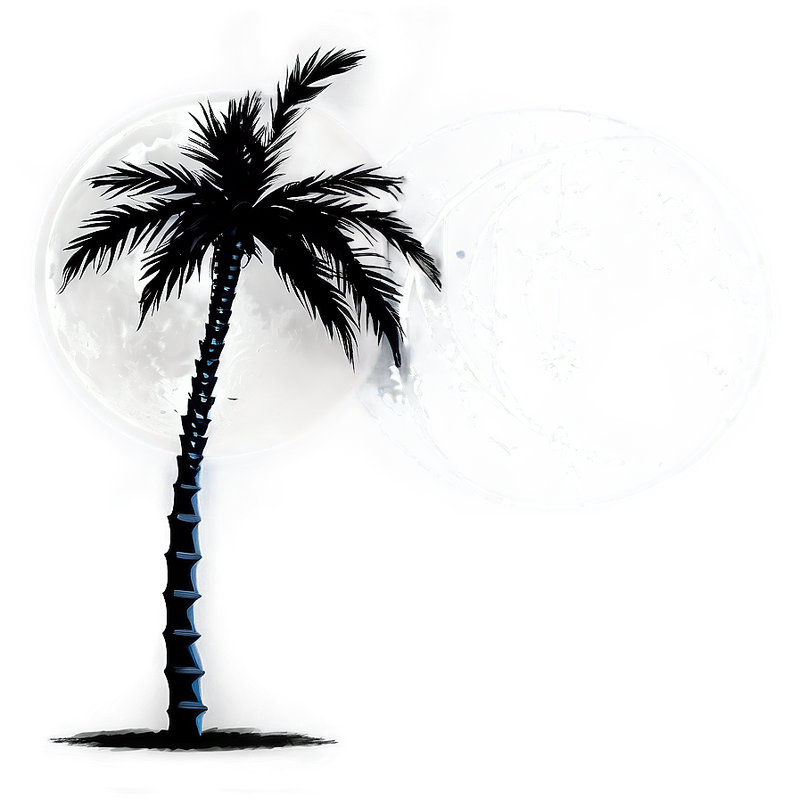 Black Palm Tree With Moon Png Ibk81