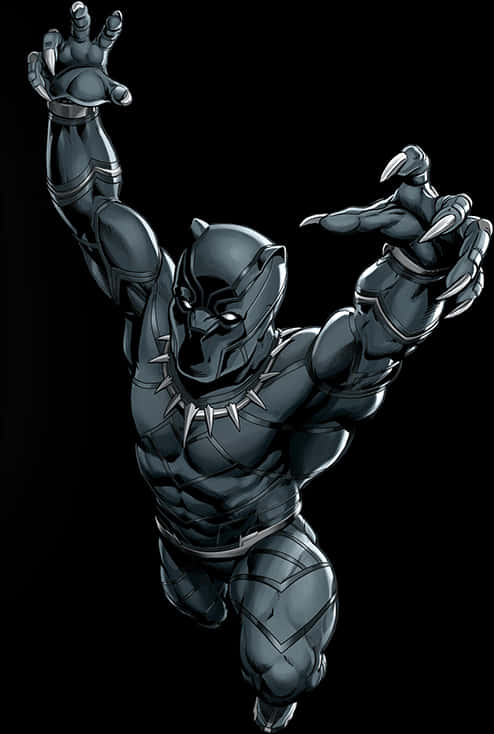 Black Pantherin Action Pose