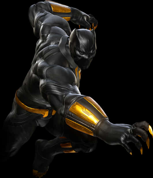 Black Pantherin Action Pose