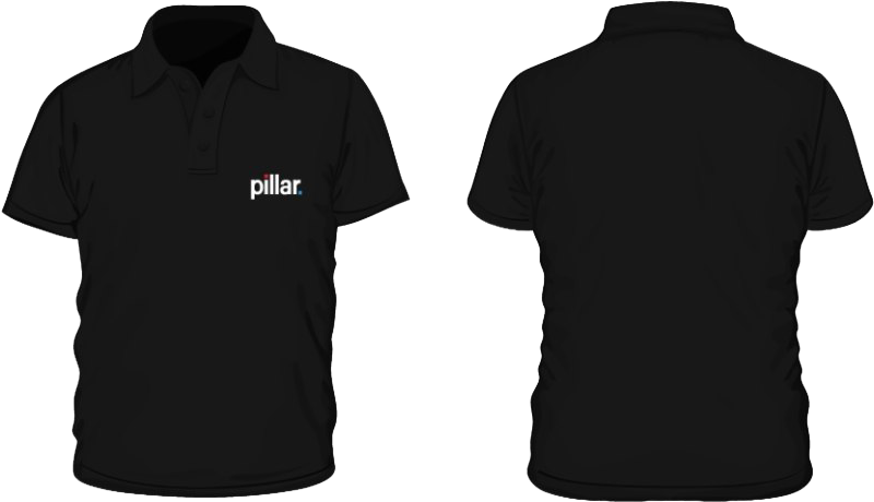 Black Polo Shirt Pillar Logo