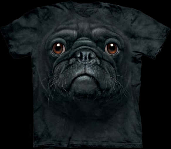 Black Pug Face T Shirt Design