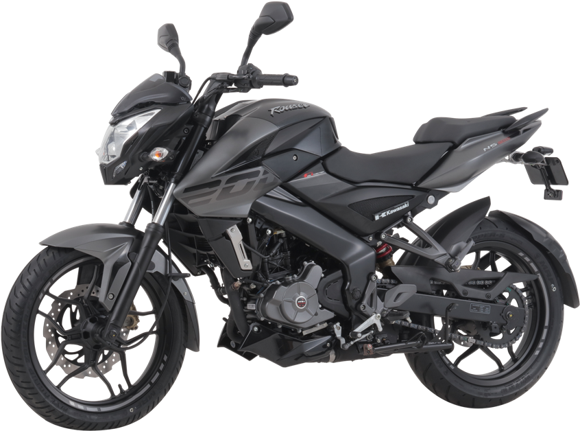 Black Pulsar Motorcycle Profile View