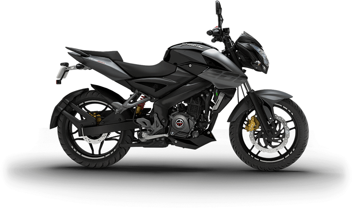 Black Pulsar Motorcycle Profile View