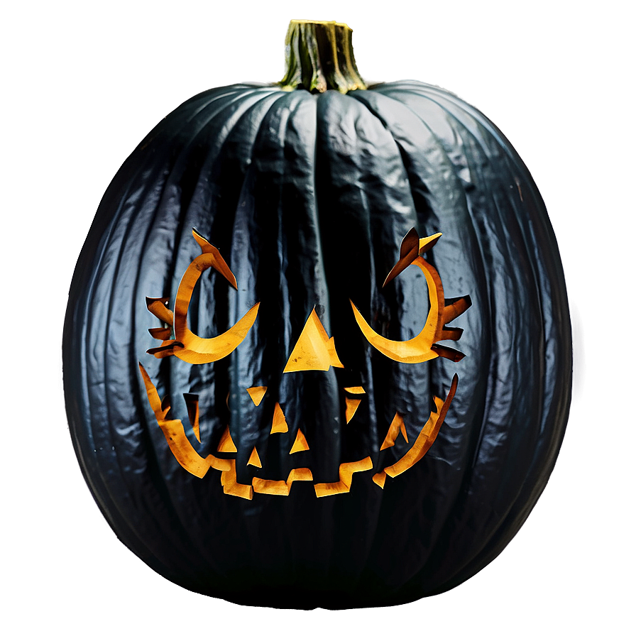 Black Pumpkin Carving Png 42