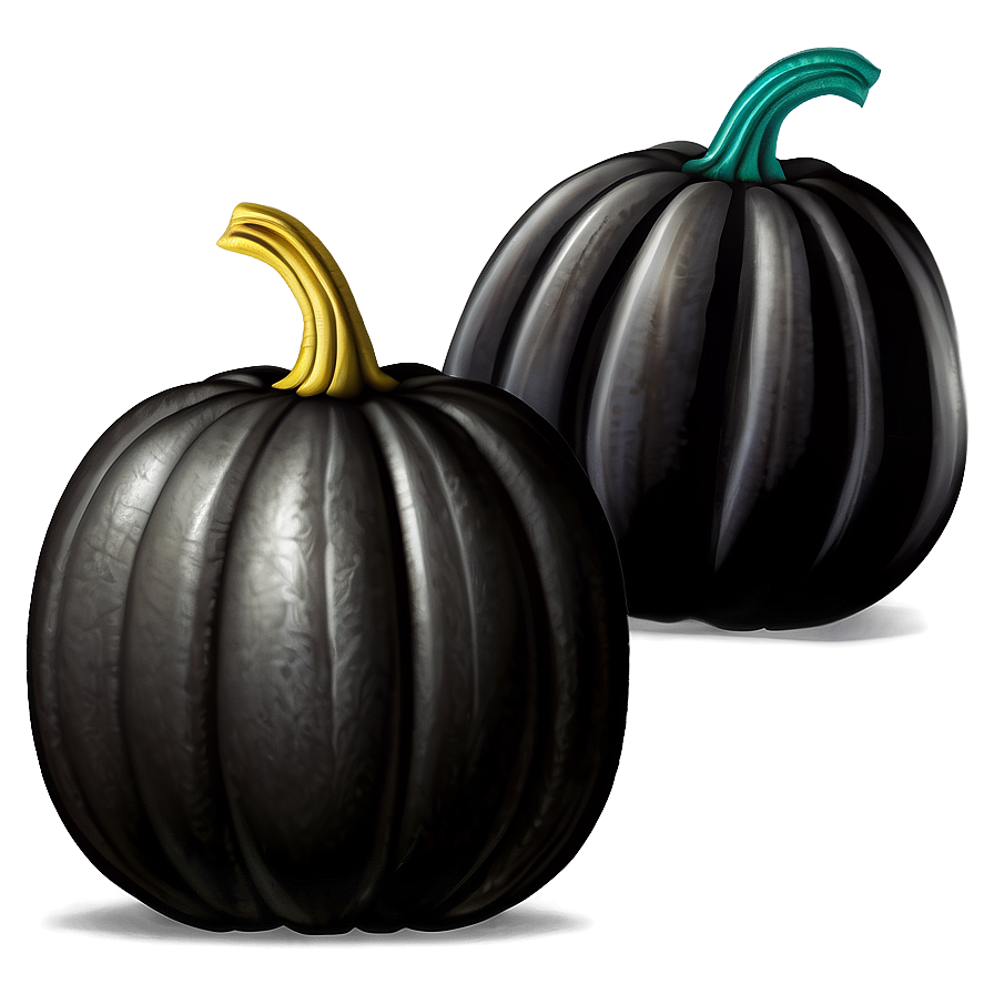 Black Pumpkin Illustration Png 06282024