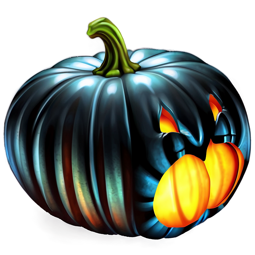 Black Pumpkin With Candle Png Oco