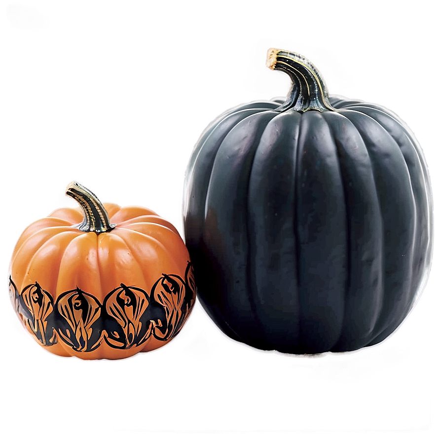 Black Pumpkin With Cat Png 77