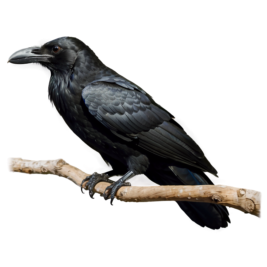 Black Raven On Branch Png Gih40