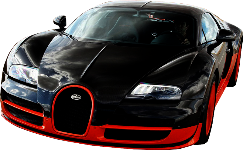 Black Red Bugatti Veyron Front View