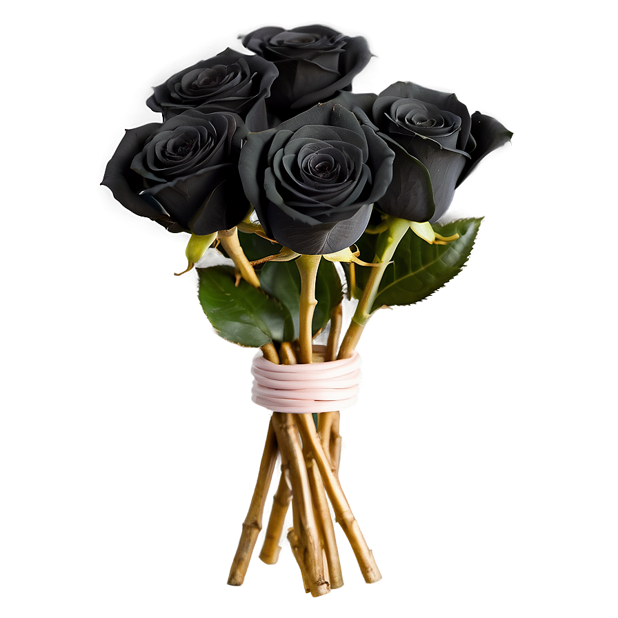 Black Roses Bouquet Png 06212024