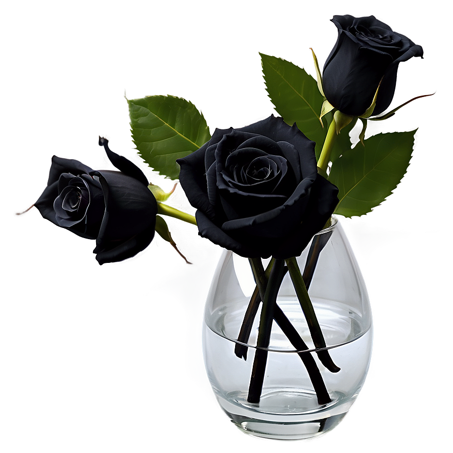 Black Roses In Vase Png 35