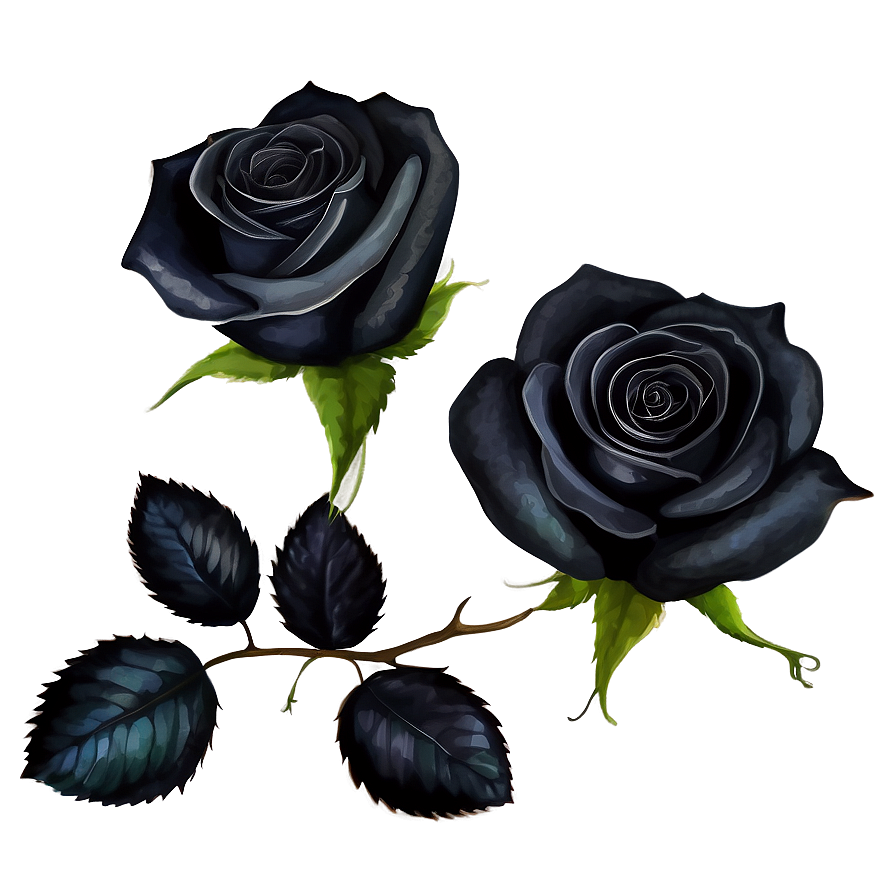 Black Roses Watercolor Png Upq