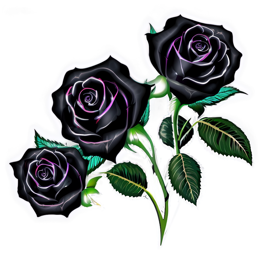 Black Roses With Lace Png 06212024