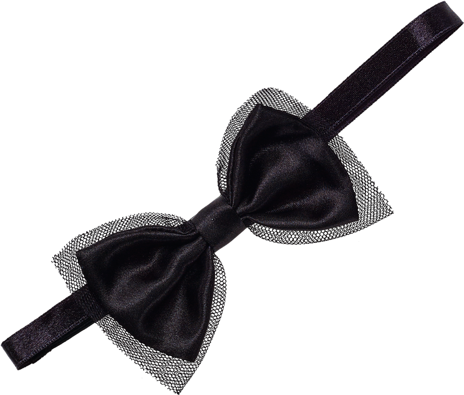 Black Satin Bow Tie