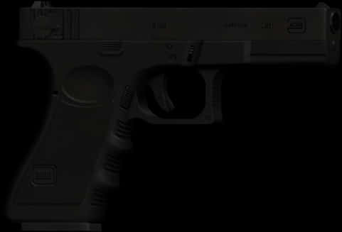 Black Semi Automatic Pistol Silhouette