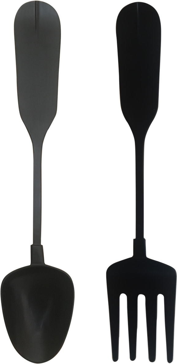 Black Serving Spoonand Fork