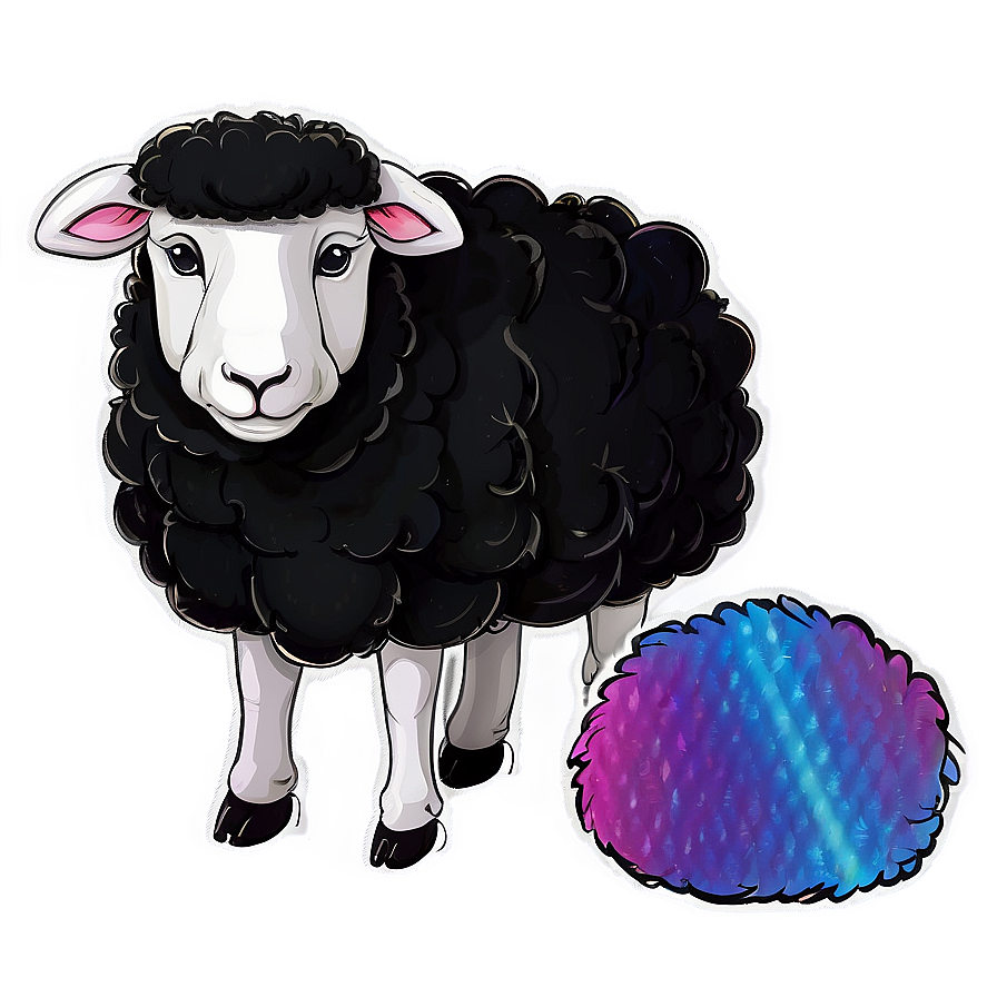 Black Sheep With Rainbow Wool Png Jdv