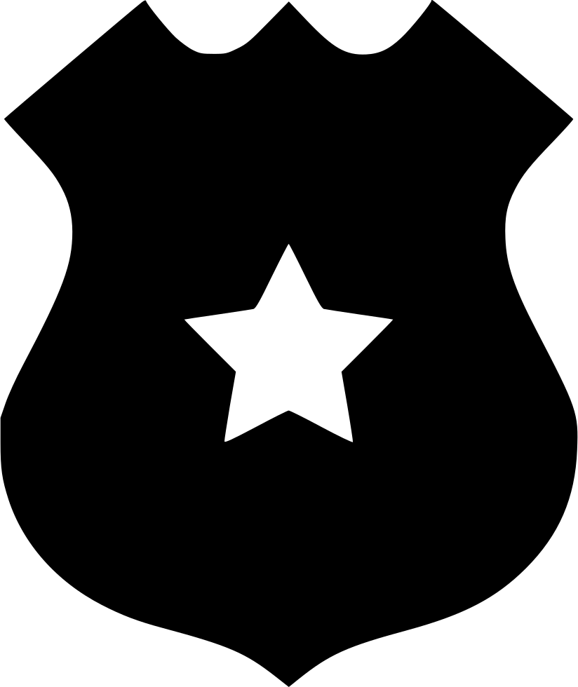 Black Shieldwith Star Cutout