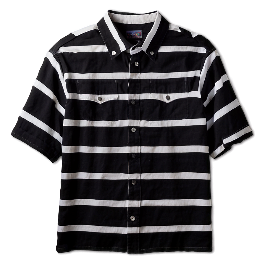 Black Shirt With Stripes Png Xyn