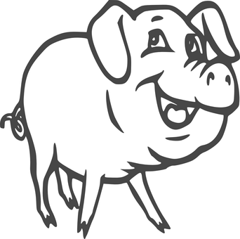 Black Silhouette Pig