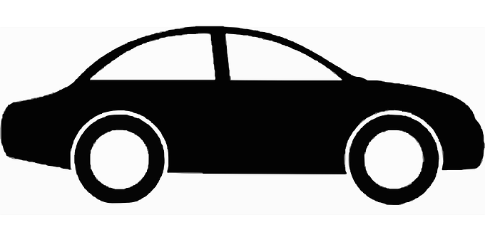 Black Silhouette Sedan Car Graphic