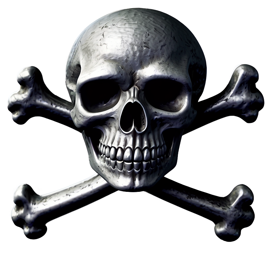 Black Skull With Crossbones Png 06202024