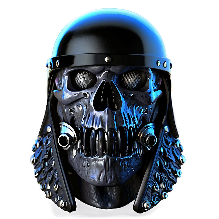 Black Skull With Helmet Png Uwp27