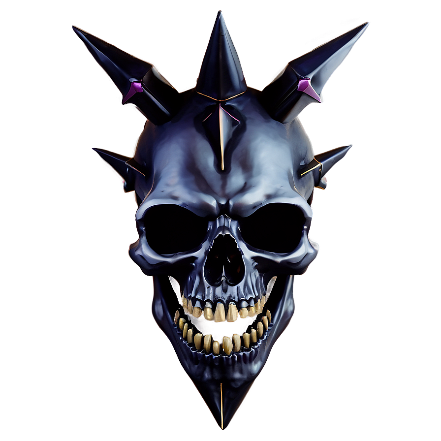 Black Skull With Spikes Png 80