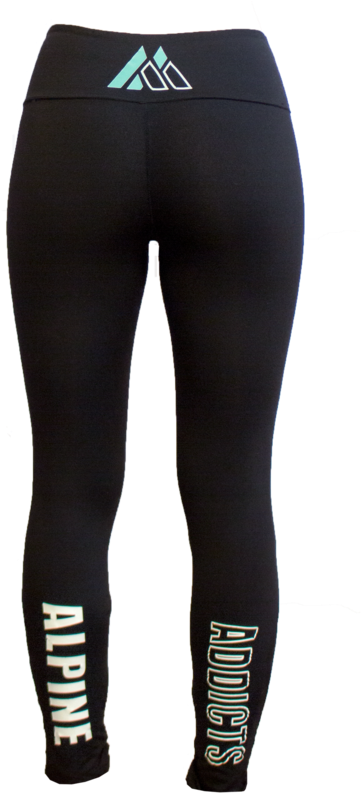 Black Sport Leggings Alpine Addicts Logo