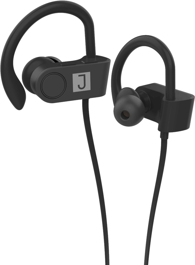 Black Sports Earphoneswith Hooks