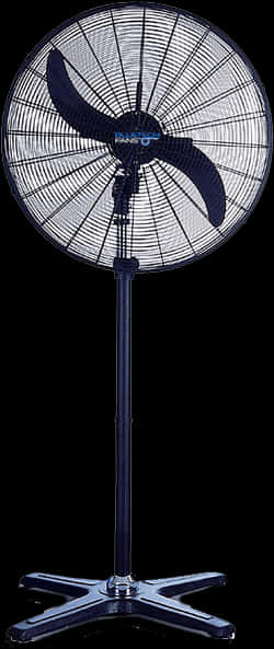 Black Standing Fan Isolatedon Background