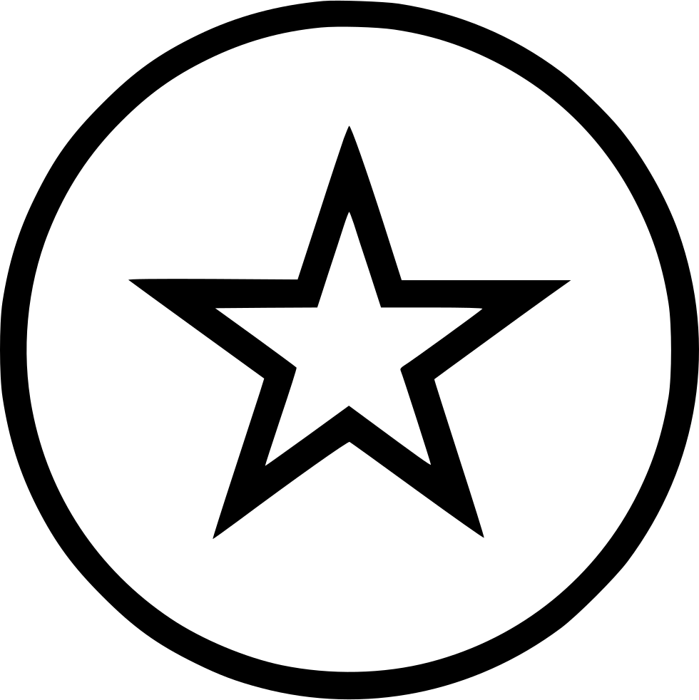 Black Star Icon Circle Outline