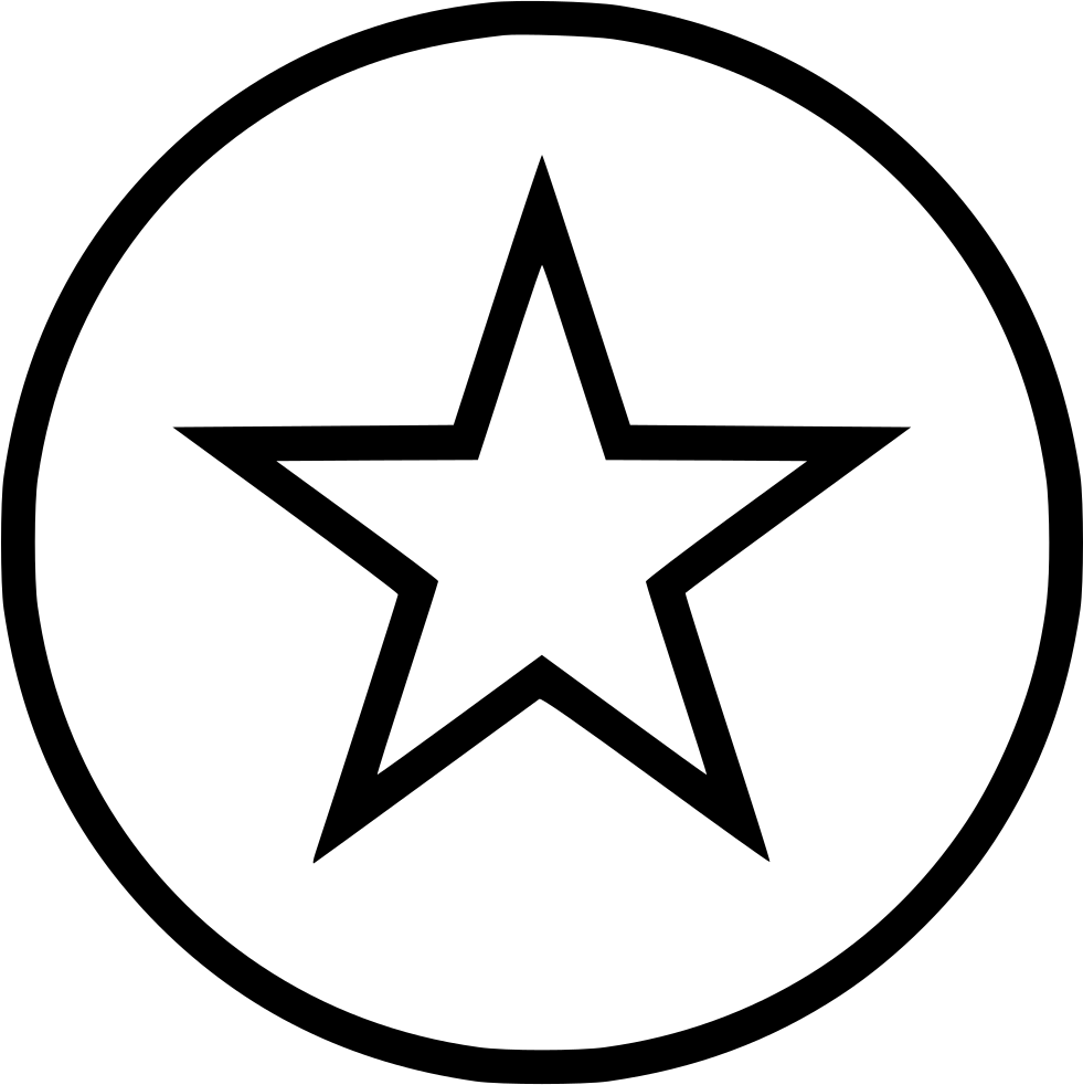 Black Star Outline Circle Background