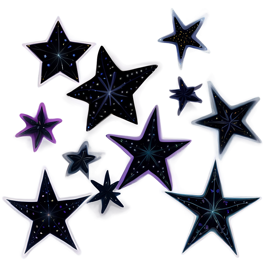 Black Stars Celestial Patterns Png Rfs71