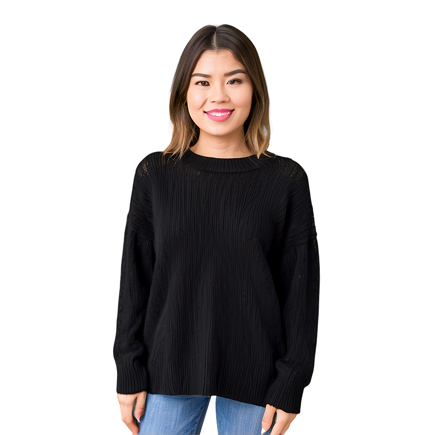 Black Sweater For Spring Png Hwc