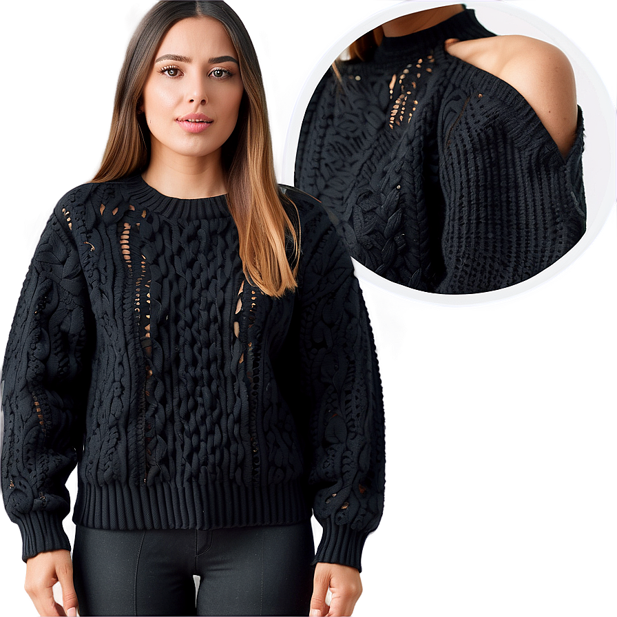 Black Sweater For Spring Png Unp