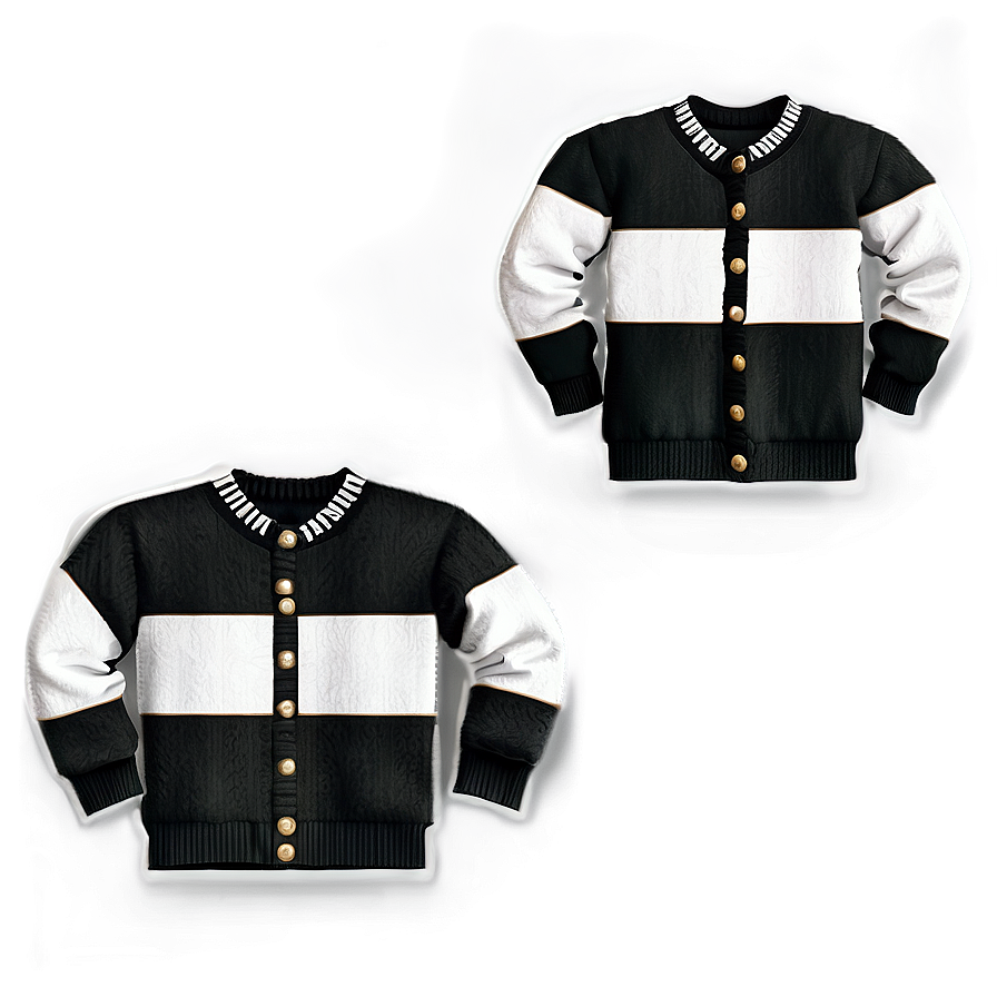 Black Sweater With Buttons Png 06132024