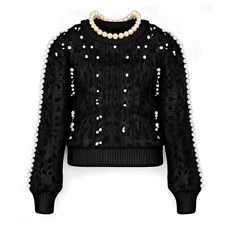 Black Sweater With Pearls Png 80