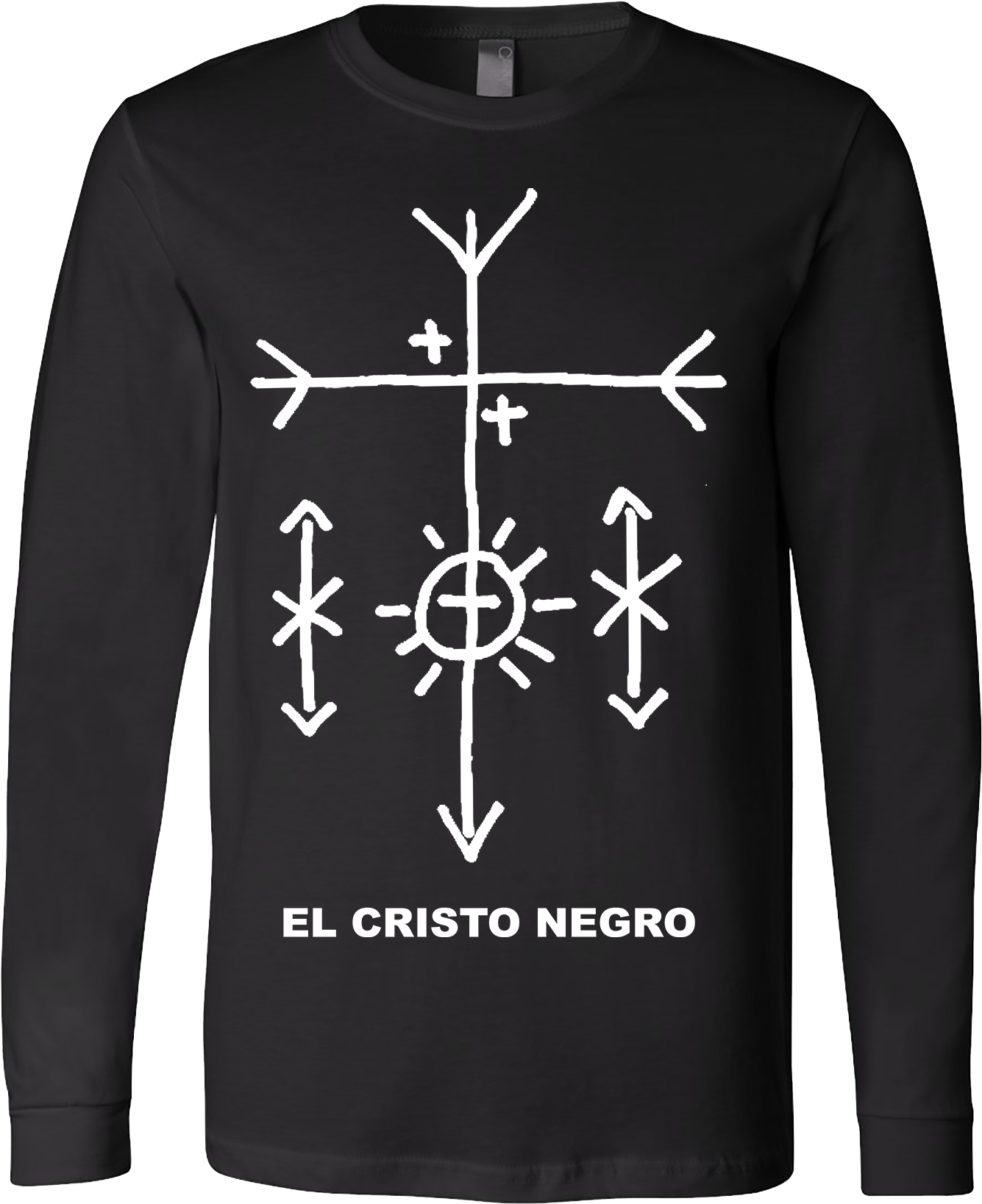 Black Sweatshirtwith White Symbolic Design