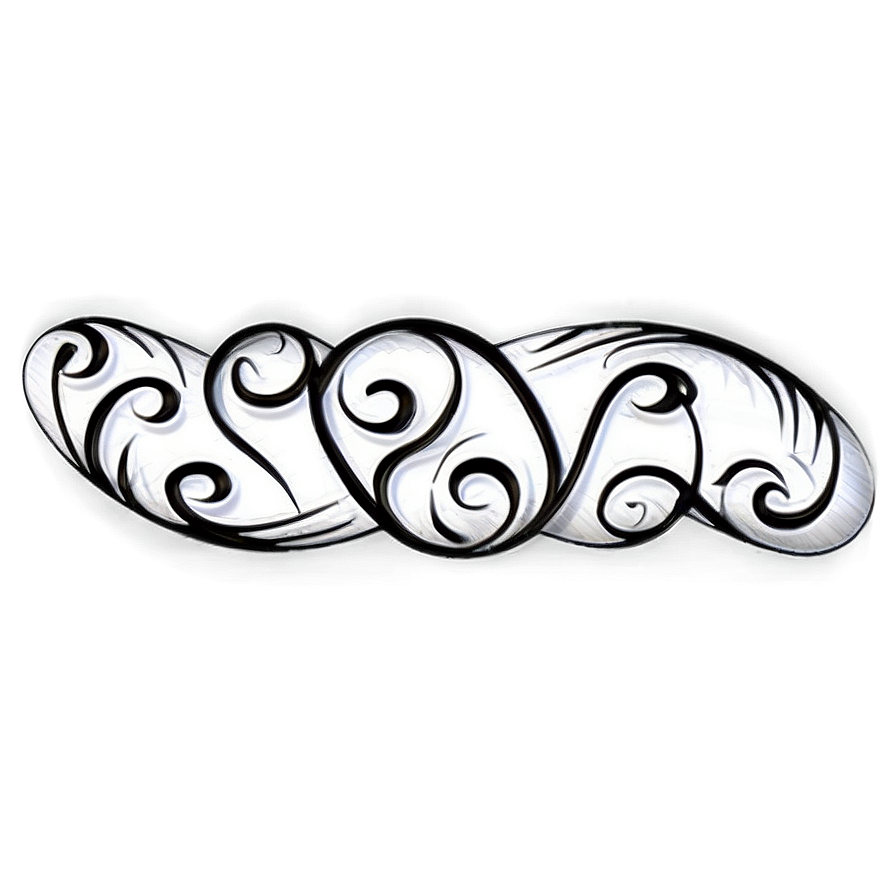 Black Swirl Calligraphy Scroll Png 22