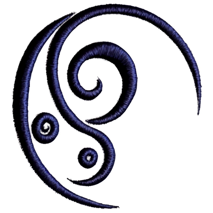 Black Swirl Embroidery Design Png 20